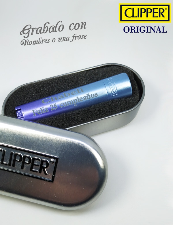 Clipper personalizado azul.