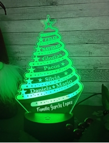 Lámpara árbol de navidad personalizado.