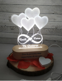 Lámpara LED San Valentín Personalizada.