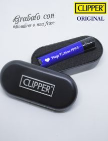 Mechero Clipper Metálico Personalizado Azul