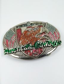 Hebilla Metálica American Cowboys Diseño 3D.