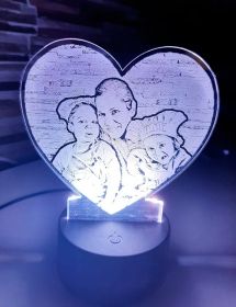 Lámpara LED Dia de la Madre Corazón