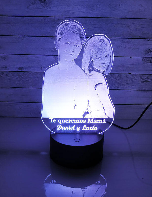 Foto dibujada a mano - regalo original lámpara LED personalizada