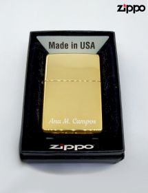Zippo® Dorado Metálico Personalizado Nombre