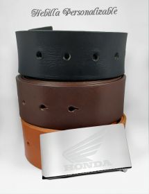 Cinturón Cuero + Hebilla Personalizada Logo