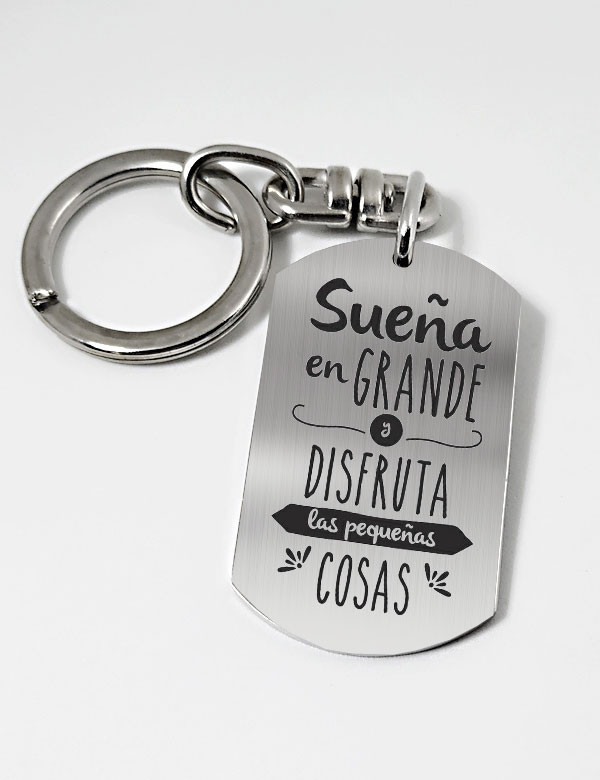 Llavero Acero Grabado texto Personalizado.
