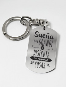 Llavero Acero Grabado texto Personalizado.