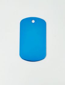 Chapa aluminio grabada azul.