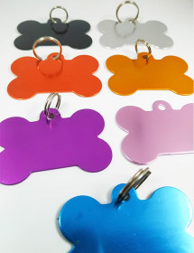 ID Aluminio Mascota Hueso Grande Colores
