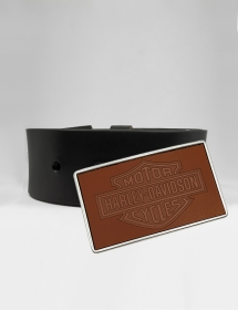 Hebilla de Cuero marrón grabado personalizado láser.