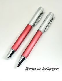 Juego Bolígrafos Rosa Personalizados