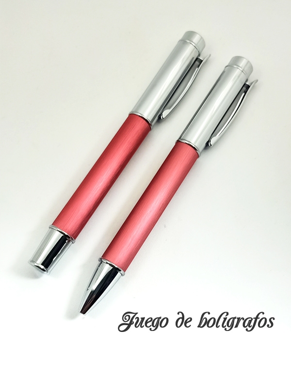 Bolígrafos rosa grabado personalizado.