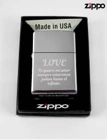 Zippo personalizado metálico texto.