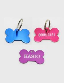 ID Mascota Hueso Aluminio Color Mediano
