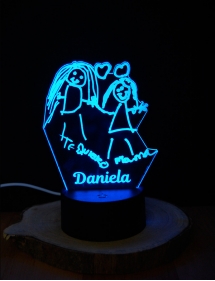 Foto dibujada a mano - regalo original lámpara LED personalizada