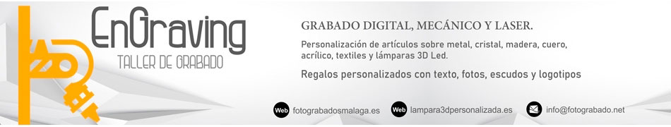 Engraving Málaga, Grabado Foto y Texto para Regalos Personalizados.
